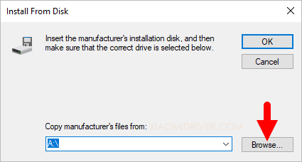 Install From Disk Browse